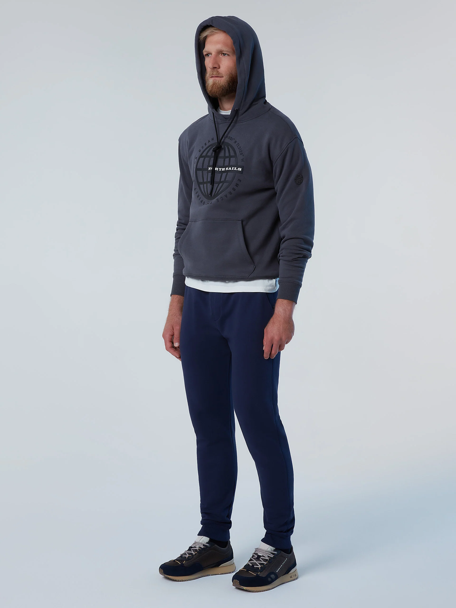 North Sails sweatpants with logo navy blue