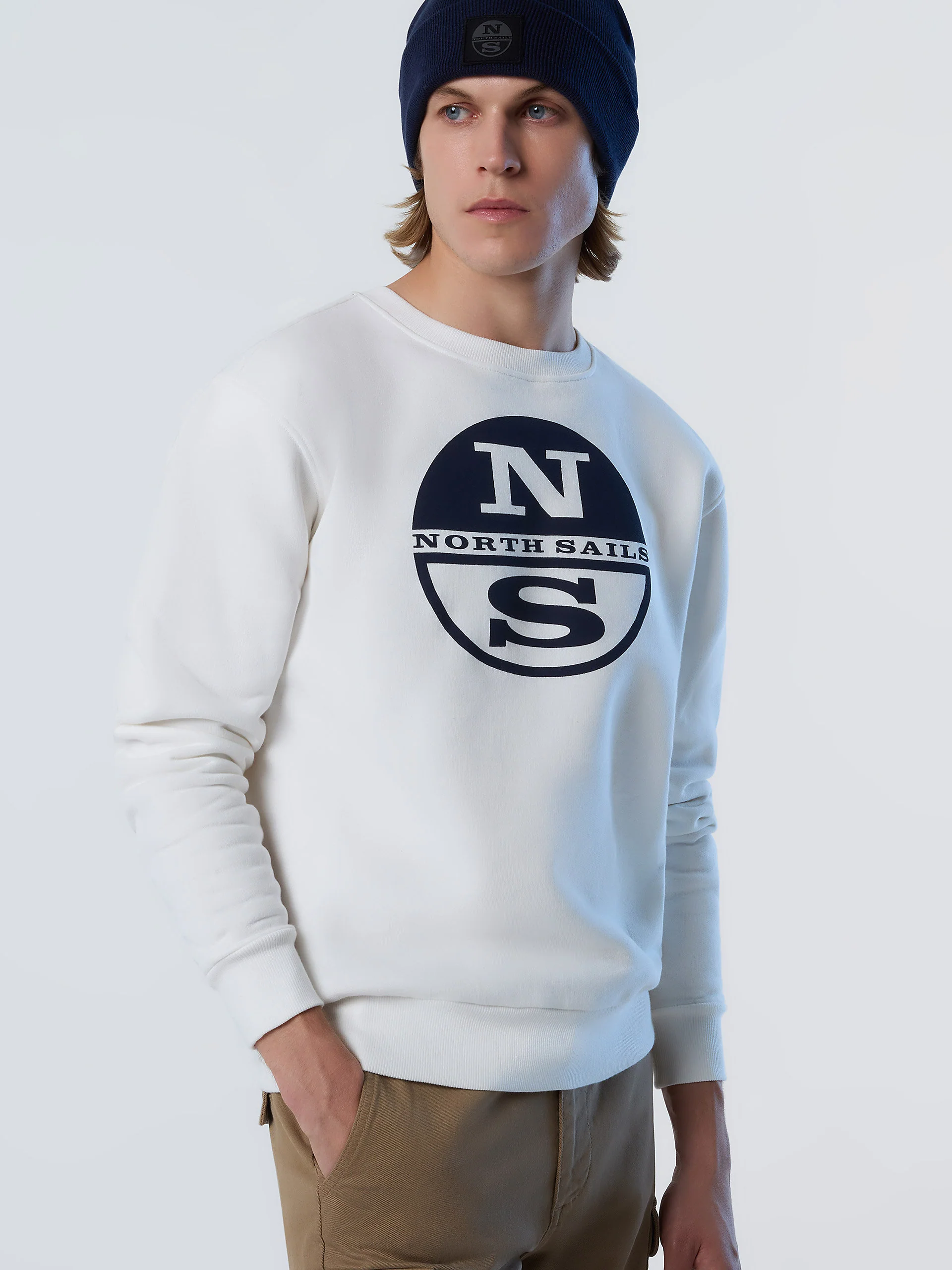 North Sails sweatshirt with big logo marshmallow