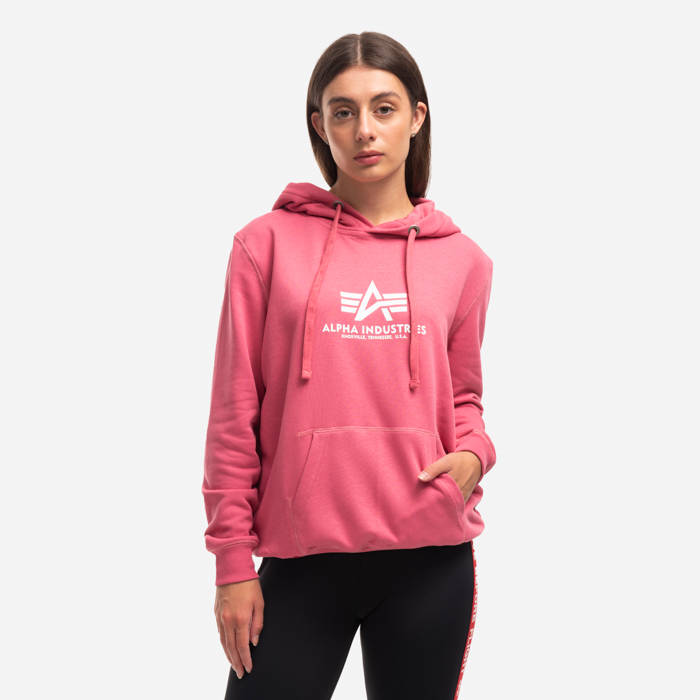 New Basic Hoody Wmn coral red