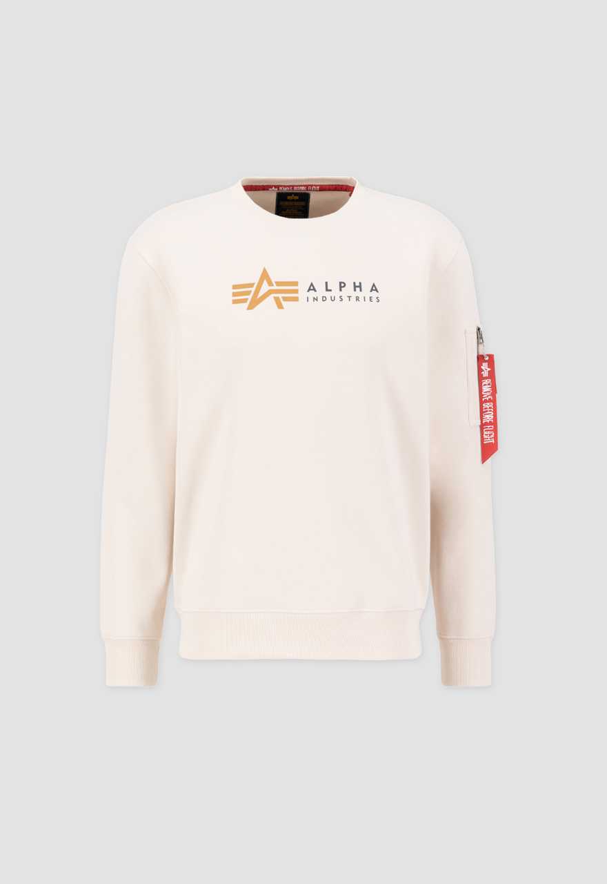 Alpha Label Sweater jet stream white