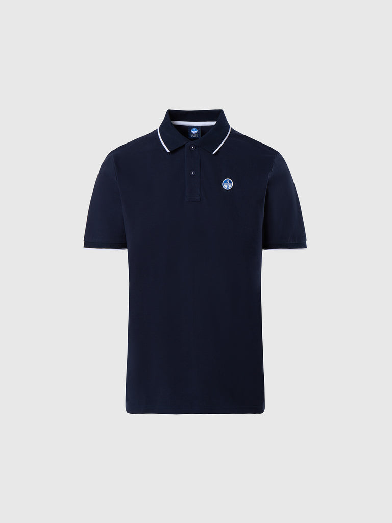 POLO SHORT SLEEVE COLLAR W/STRIPED IN CONTRAST NAVY BLUE