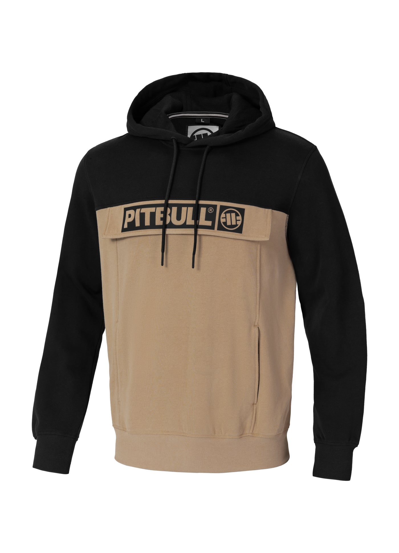 TERRY GROUP 2-COLORS HILLTOP HOODED BLK/P.SAND