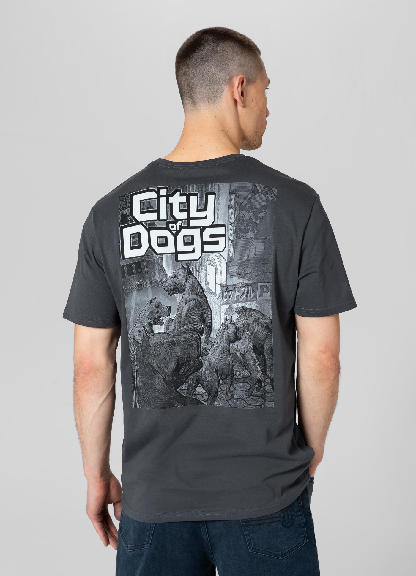 T-SHIRT CITY OF DOGS GRAPHITE