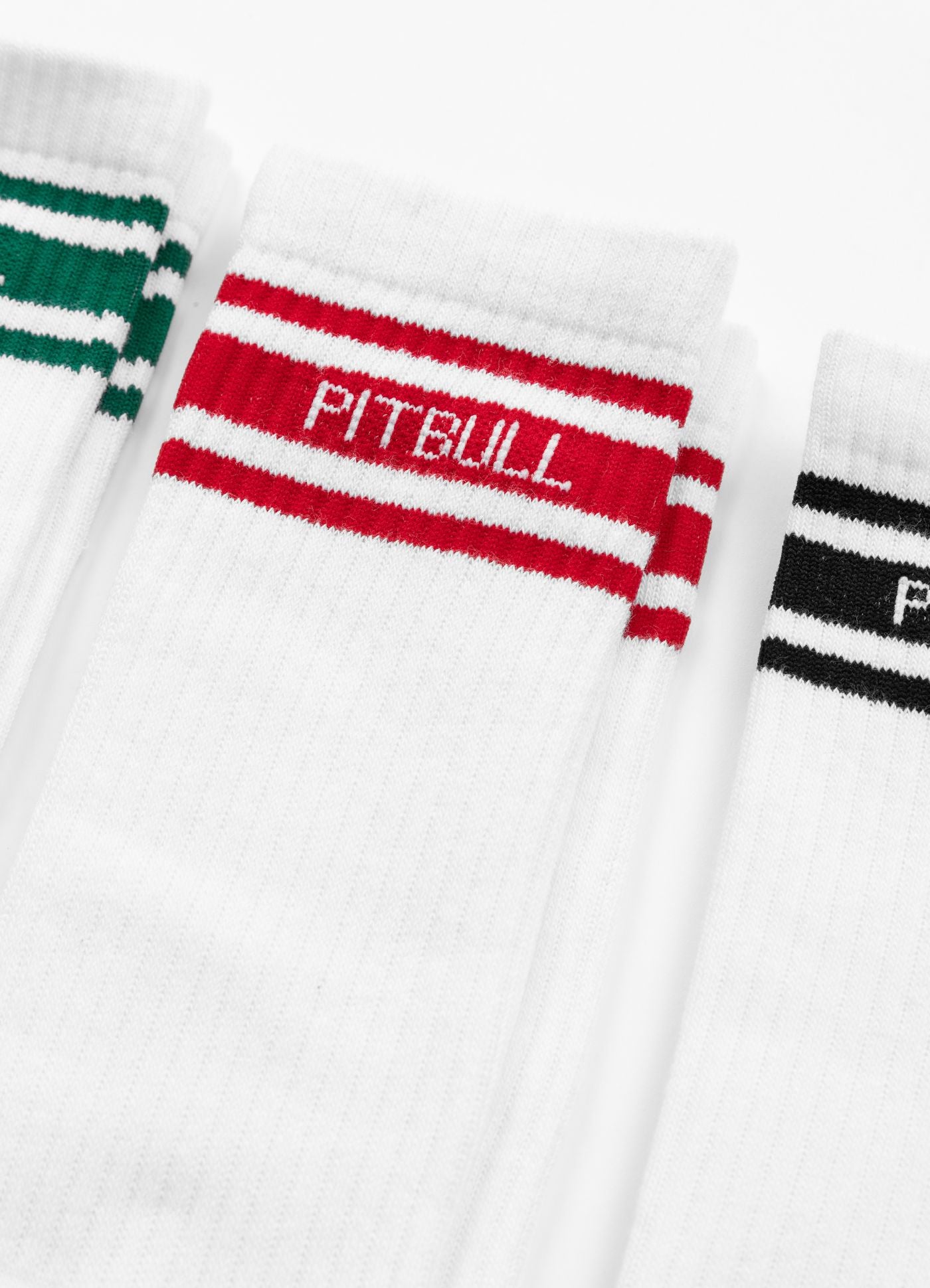 SOCKS HIGH CREW HILLTOP THIN 3 PAIRS WHITE/GREEN/R